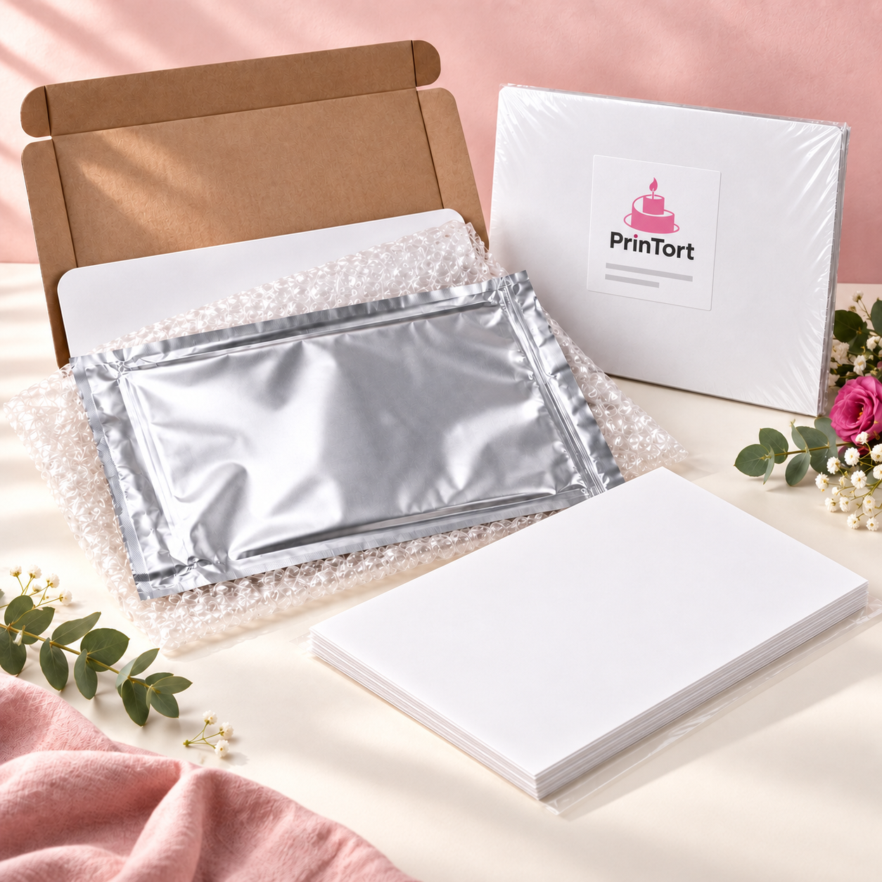 Главная PrinTort — ровные листы сахарной бумаги и упаковка с этикеткой Главная PrinTort — ровные листы сахарной бумаги и упаковка с этикеткой